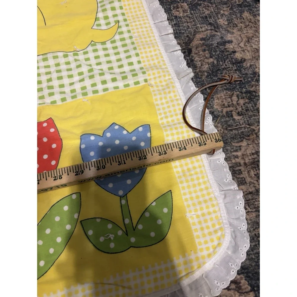 Vtg 80s‎ "That's Our Baby" Crib Blanket Teddy Bear Duck Blocks Bunny 43" X 36" - Picture 9 of 15